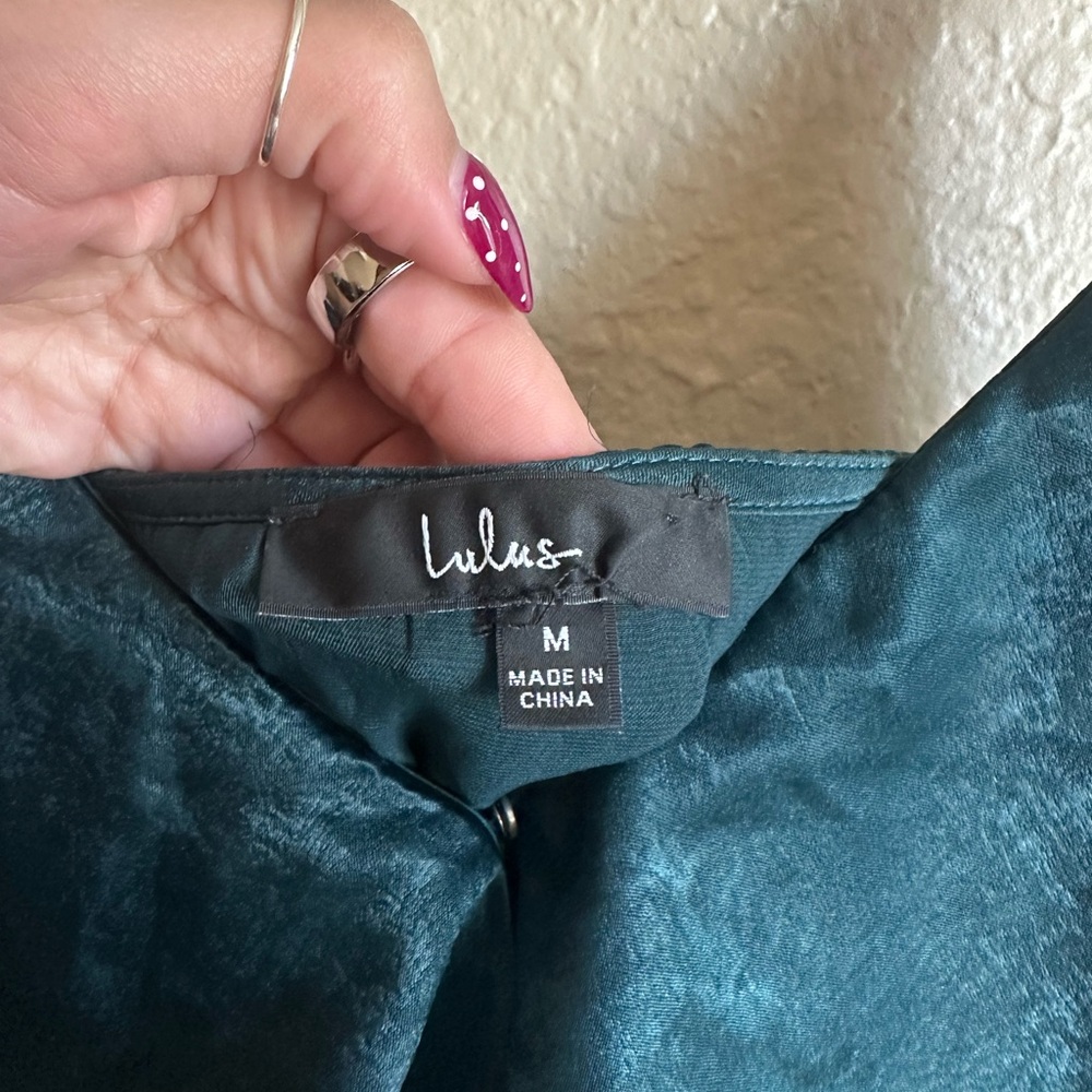 Lulu's Emerald Green Ruffle Cold-Shoulder Maxi Dress - Picture 10 of 15